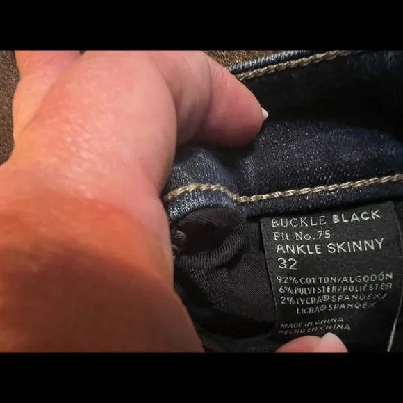 Buckle Black Ankle Skinny Jean - Picture 8 of 8